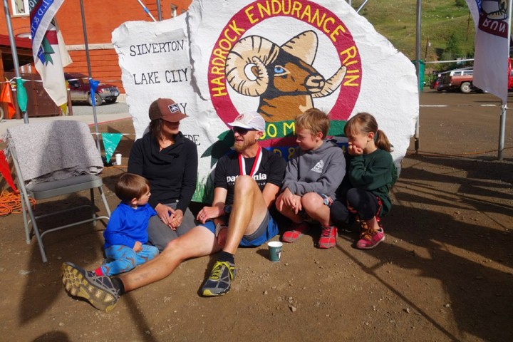Finally off my feet and happy to be sharing the experience with my favorite 4 people in the world. Photo by iRunFar.com